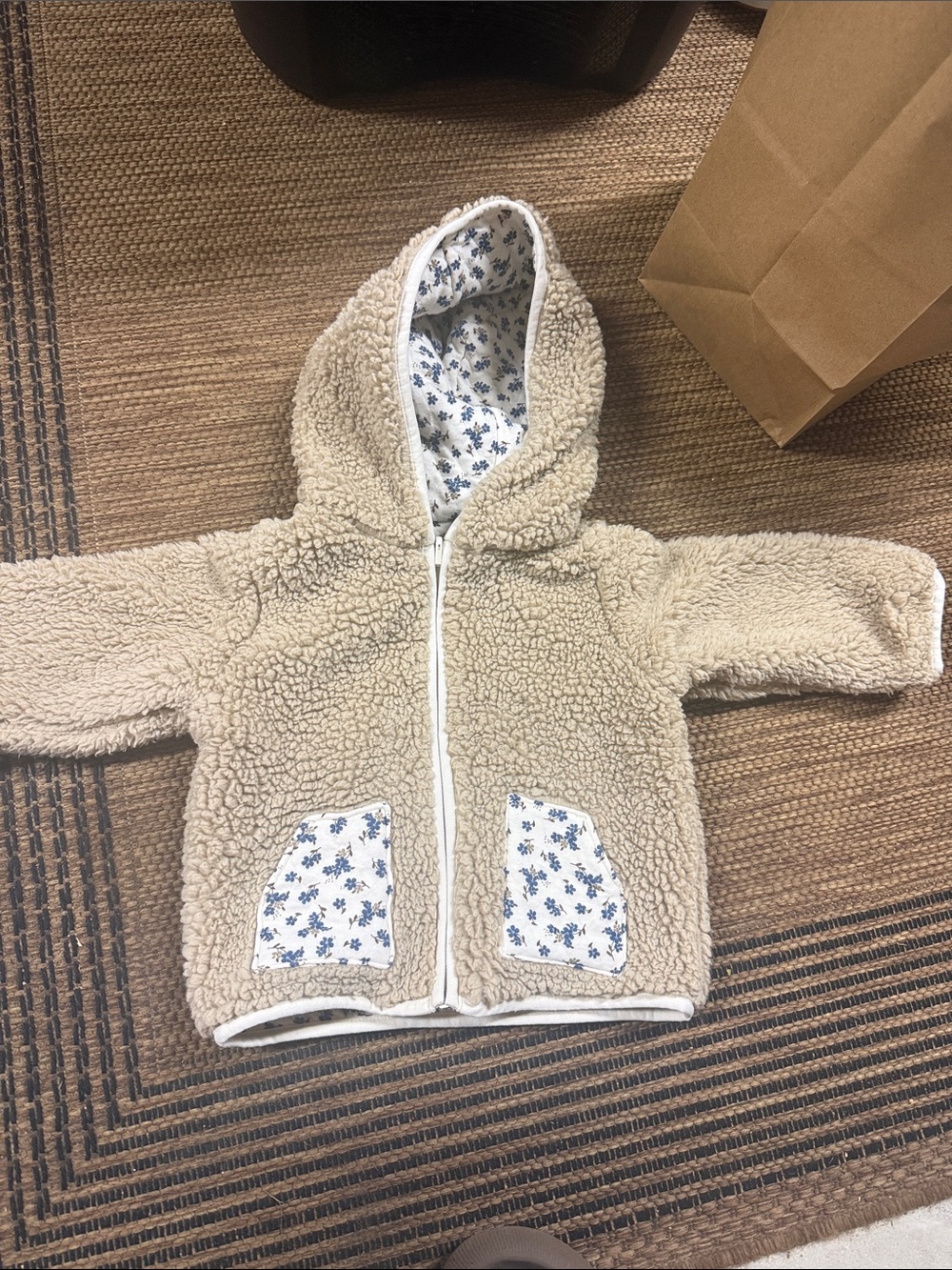 Kids Floral Quilted Jacket - reversible